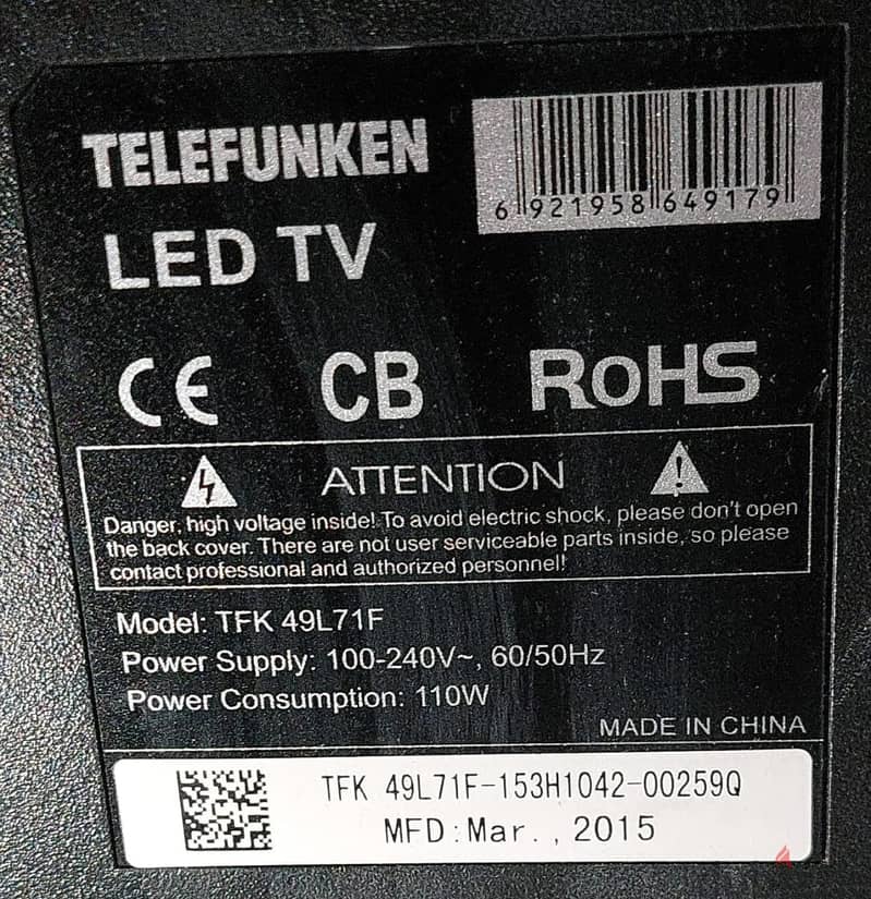 Telefunken LED TV 50inch 0