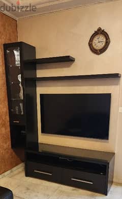 TV Cabinet Hardwood Dark Color