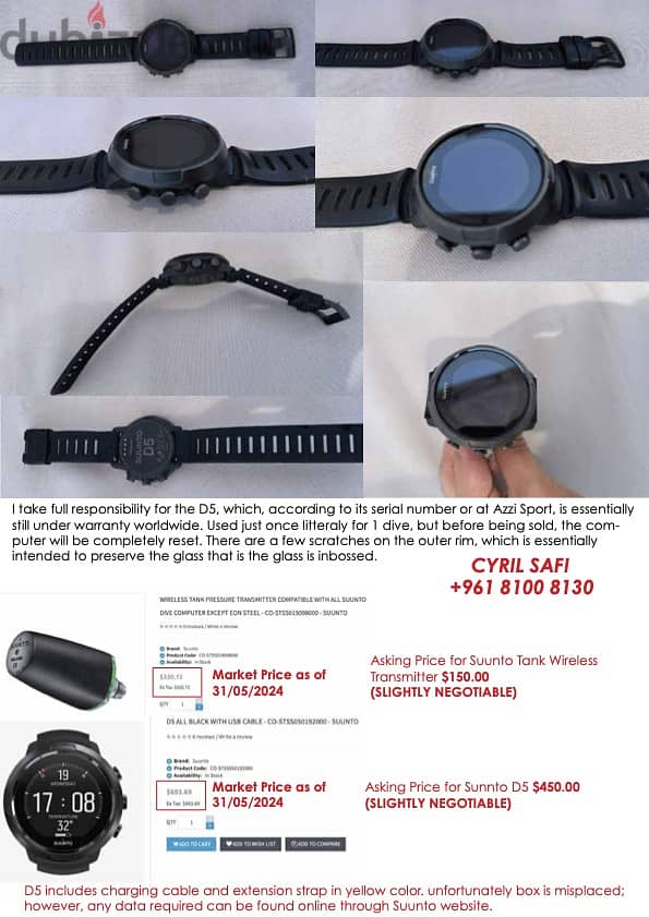 Suunta D5_Dive Computer + Transmitter (Read Description) 1