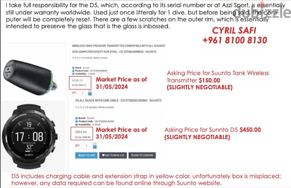 Suunta D5_Dive Computer + Transmitter (Read Description) 2