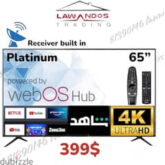 Led PLATINUM 65” UHD 4K webOS built in receiver magic remote كفالة سنة