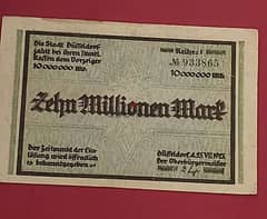 1923 Germany 10 Million Mark