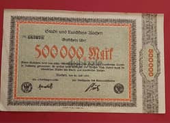 1923 Germany 500,000 Mark