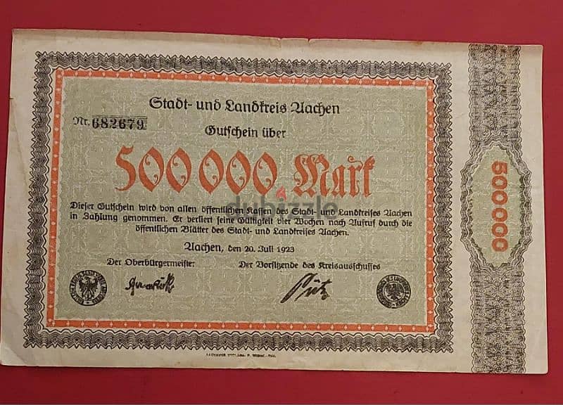 1923 Germany 500,000 Mark 0