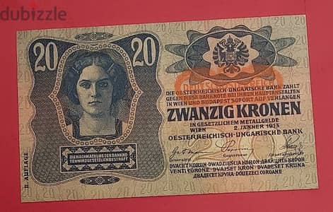 1913 Austria 20 Kronen P-53