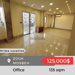 Zouk Mosbeh Office | 135 sqm | Prime Location