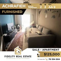 Furnished apartment for sale in Achrafieh AA9