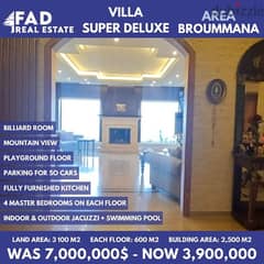 Villa Super Deluxe for Sale in Broumana فيلا فخمة للبيع في برمانا