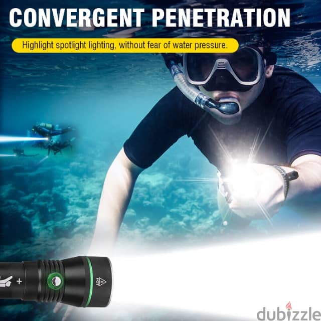 S3 Scuba Diving Flashlight, 2000 Lumen, 110m Diving Torch 7