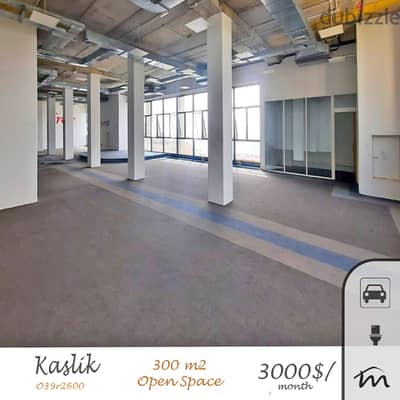 Kaslik | Open Space 300m² Office | Parking Spots | Prime Location