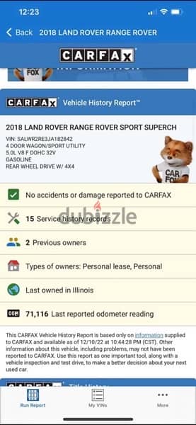 Range rover sport V8 2018 cleancarfax 10