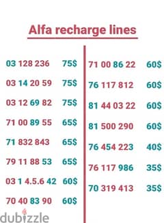 Alfa Special Numbers best prices we deliver all leb