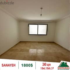 1800$!! Apartment for rent located in Sanayeh