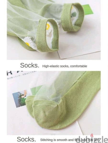 beautiful flower transparent women's socks 9