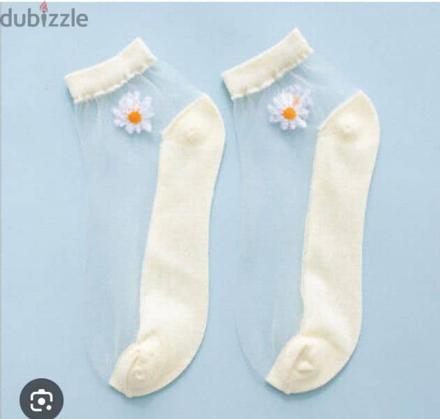 beautiful flower transparent women's socks 12