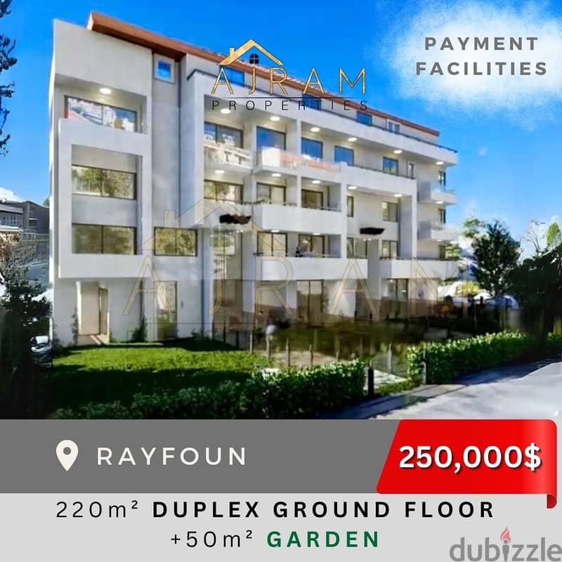 Rayfoun 220sqm Ground Floor  + 50m² Garden 0