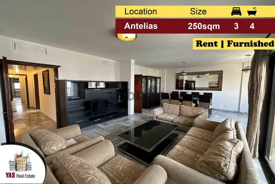 Antelias 250m2 | Rent | Furnished | View | Prime Location | MJ | 0