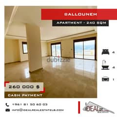 Apartment for sale in ballouneh 270 SQM REF#NW56045