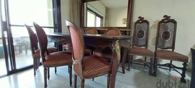 8 seats dining room with dressoir and mirror
