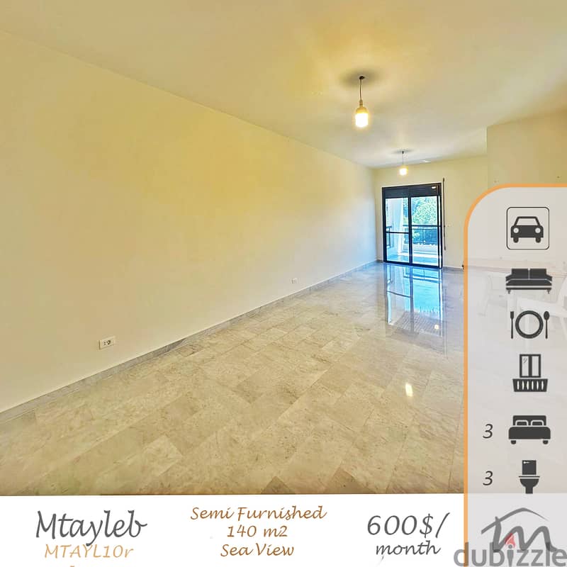 Mtayleb | Excellent Building Status | Semi Furnished 3 Bedrooms | View 0