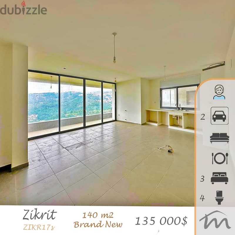 Zikrit | Brand New 3 Bedrooms Apart | Open View | 2 Parking | Catch 0