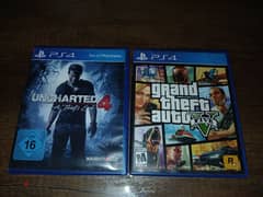 GTA 5 & Uncharted 4 For PS4 20$