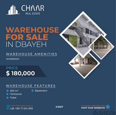 #R1887 - Sun-drenched Warehouse for Sale in Dbayeh | Zouq El Kharab