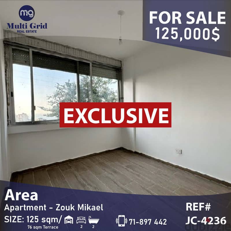 JC-4236 / Apartment for Sale in Zouk Mikael , شقة للبيع في ذوق مكايل 0