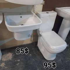 أطقم حمام toyo (كرسي مع مغسلة)toilet seat and sink bathroom