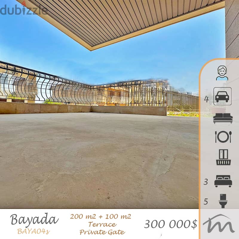 Biyada | Building Age 12 | 200m² + 100m² Terrace | 4 Parking | Catch 0