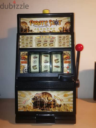 Pirate Jumbo Slot Machine Casino Toy Piggy Bank Replica with Flashing