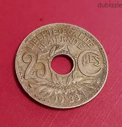 1933 France 25 centimes 3rd Republic Lindauer