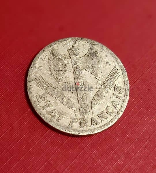 1944 France Vichy  1 Franc Bazor 1