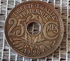 1926 France 25 centimes Lindauer