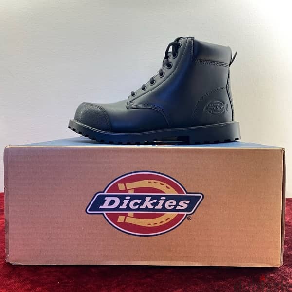 DICKIES Walker 6” Steel Toe Black Boots. 7