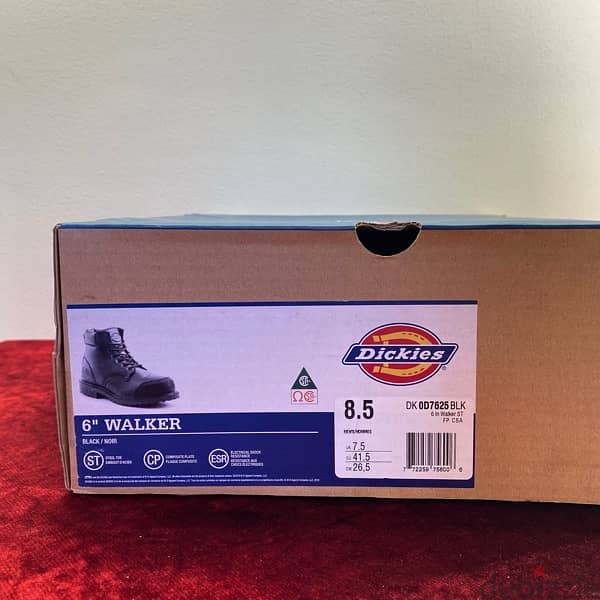 DICKIES Walker 6” Steel Toe Black Boots. 8