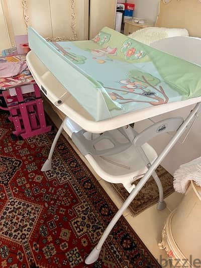 Baby bath tab and adjustable high chair