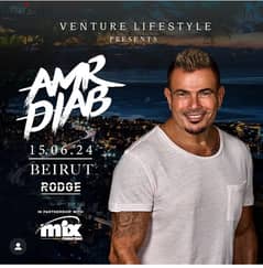 Amr diab standing ticket 100% authentic for 70 ds only