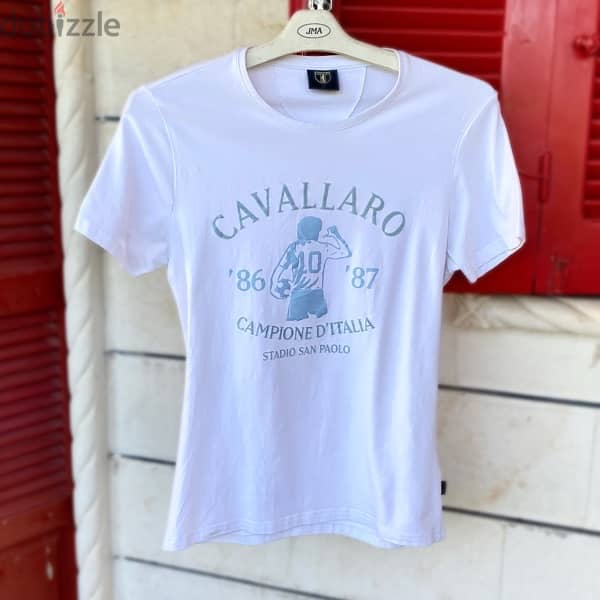 CAVALLARO Napoli Italy #10 86-87’ Campione D’Italia White T-Shirt. 1