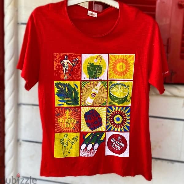 HAVANA CLUB Lightweight Vibrant Red T-Shirt. 1