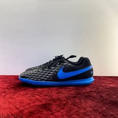 NIKE Tiempo Legend 8 Black & Blue Futsal Shoes.