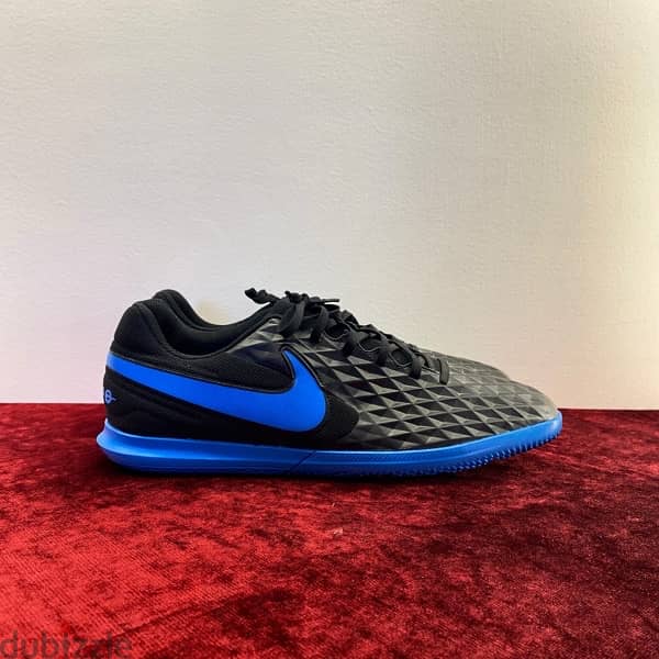 NIKE Tiempo Legend 8 Black & Blue Futsal Shoes. 3