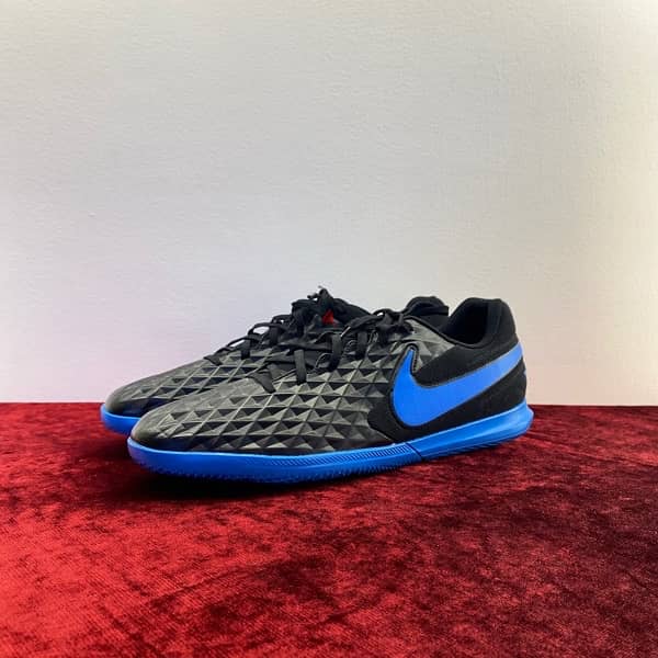 NIKE Tiempo Legend 8 Black & Blue Futsal Shoes. 4