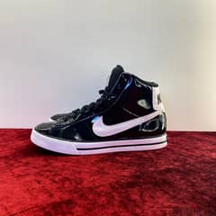 NIKE Sweet Classic Glossy Black Retro Sneakers.