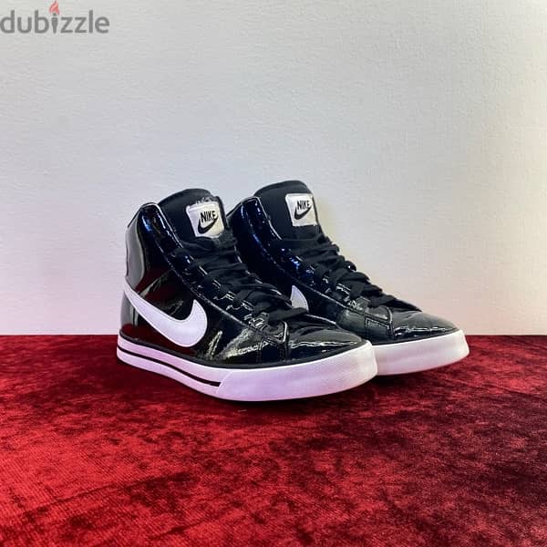 NIKE Sweet Classic Glossy Black Retro Sneakers. 3