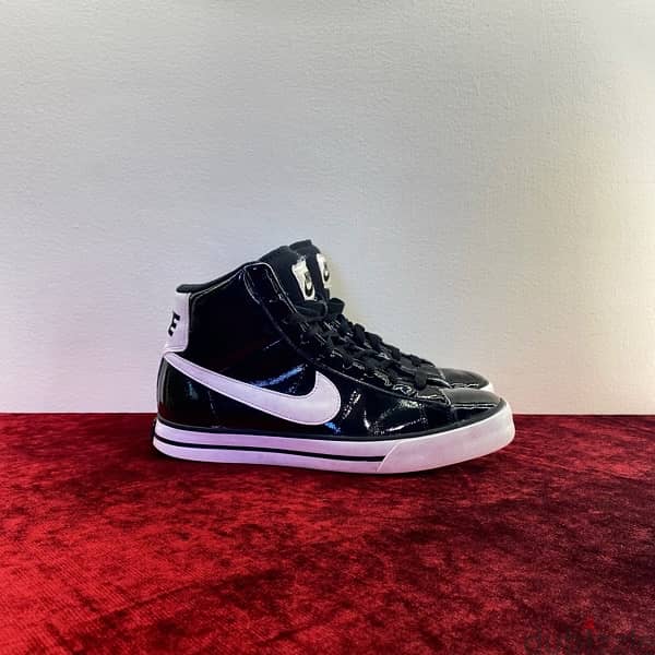 NIKE Sweet Classic Glossy Black Retro Sneakers. 5