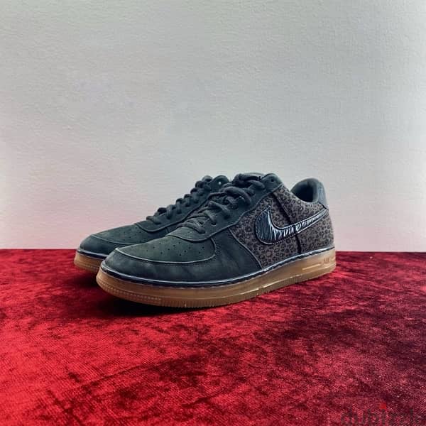 NIKE Air Force 1 Downtown Premium “Black Leopard” Sneakers. 2