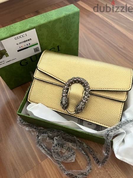 mini gold gucci dino bag copy A 0