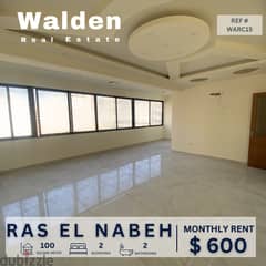 Brand New 100 sqm  2BR Apart in Ras El Nabeh - $600/Month | رأس النبع