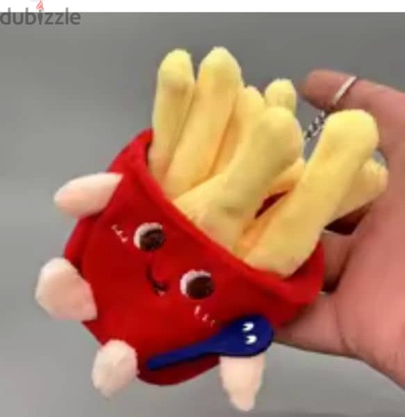 cute plush french fries keychain 2